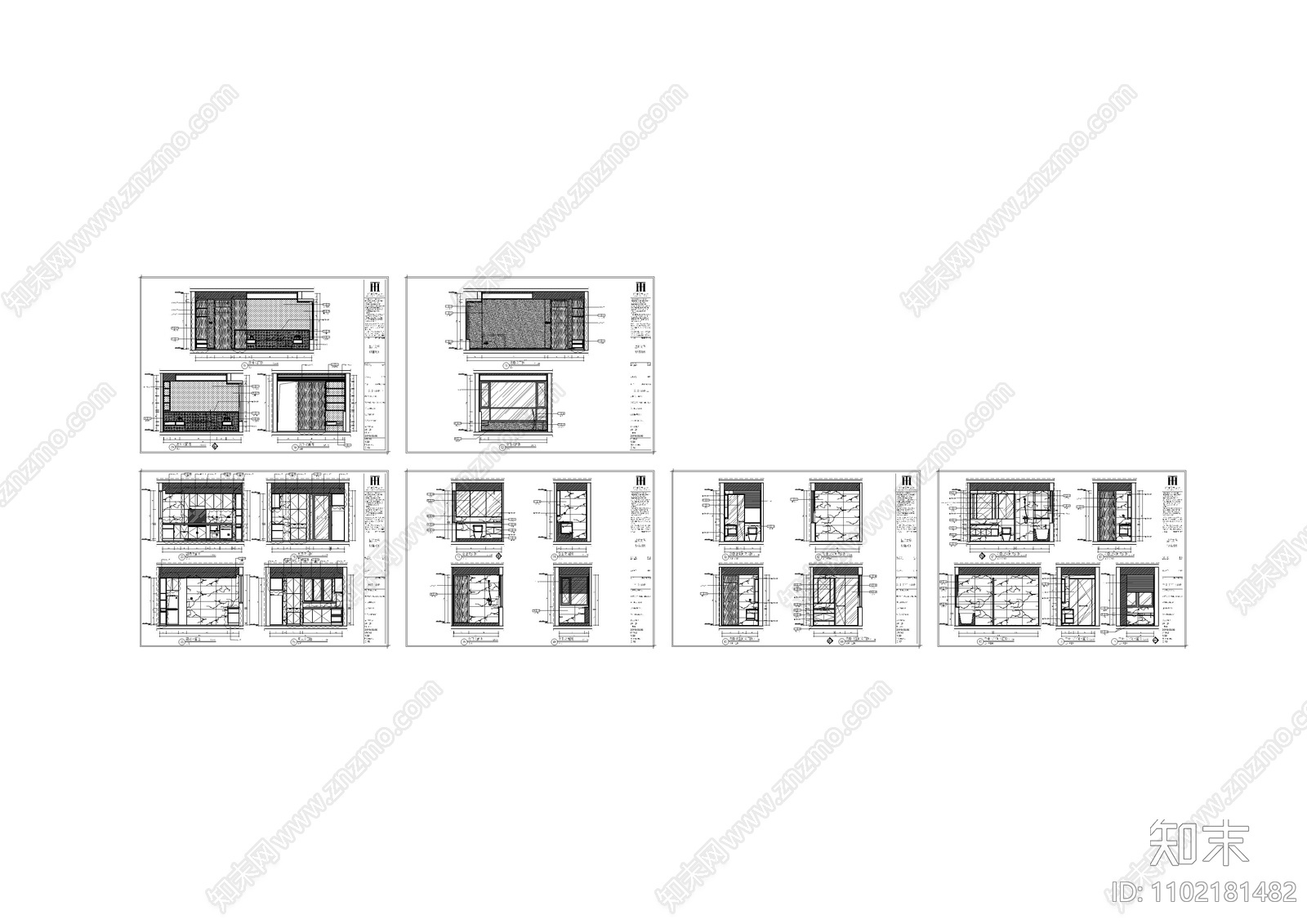 大平层厨房卫生间立面cad施工图下载【ID:1102181482】