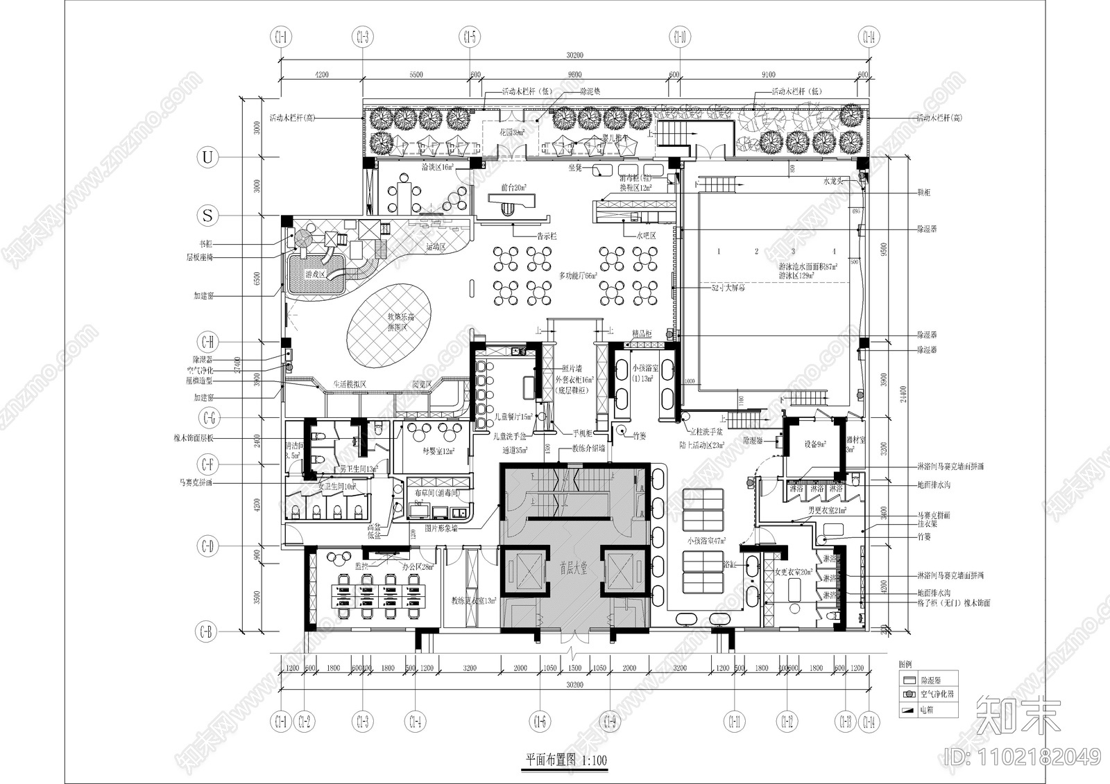 亲子游泳馆施工图下载【ID:1102182049】