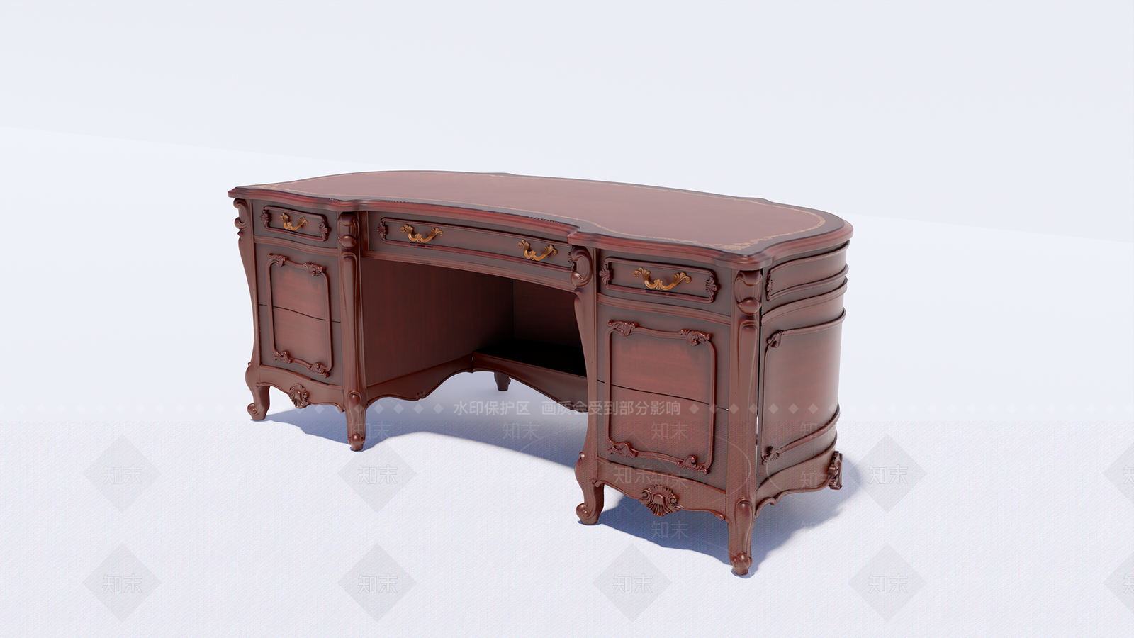欧式古典书桌SU模型下载【ID:1102181631】