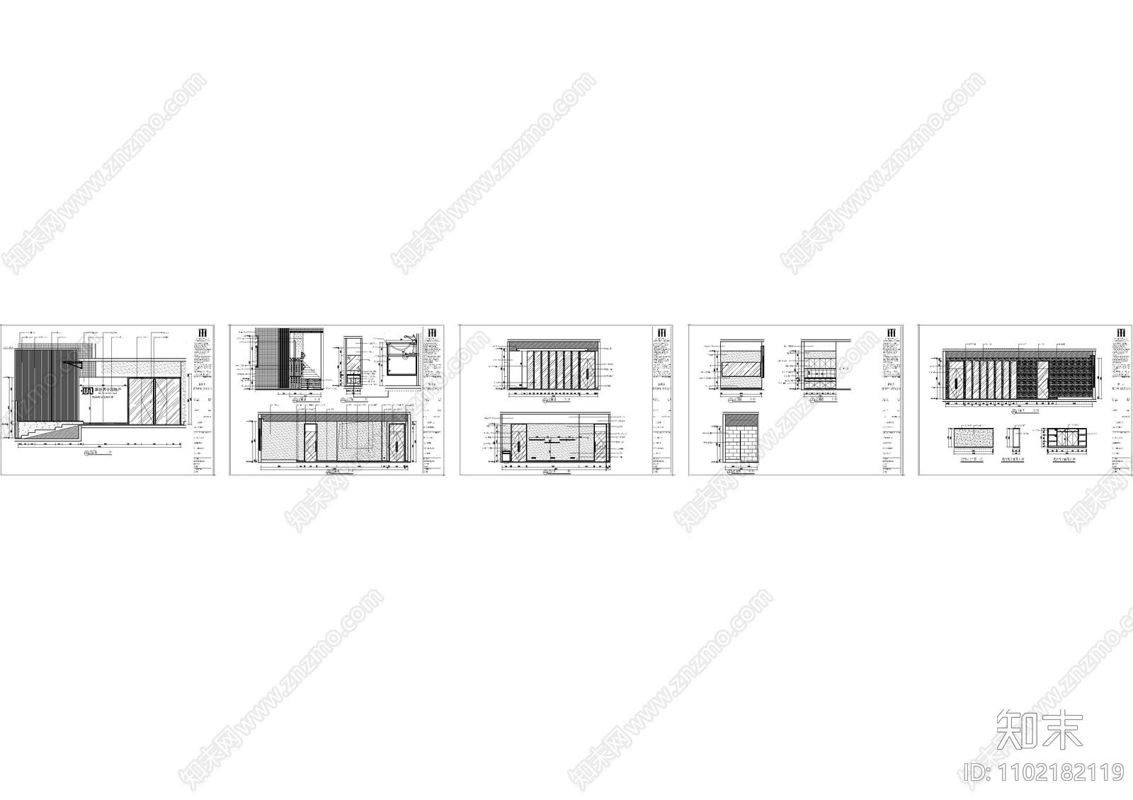 旧改办公室立面图cad施工图下载【ID:1102182119】