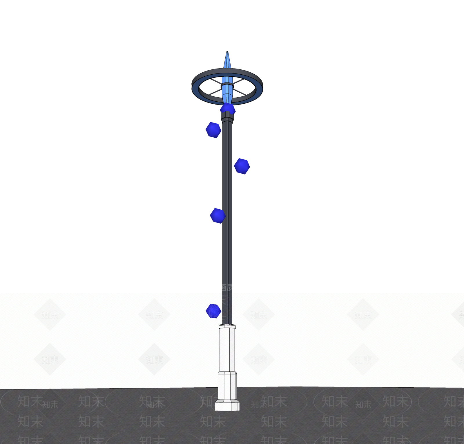 现代路灯SU模型下载【ID:1102245655】