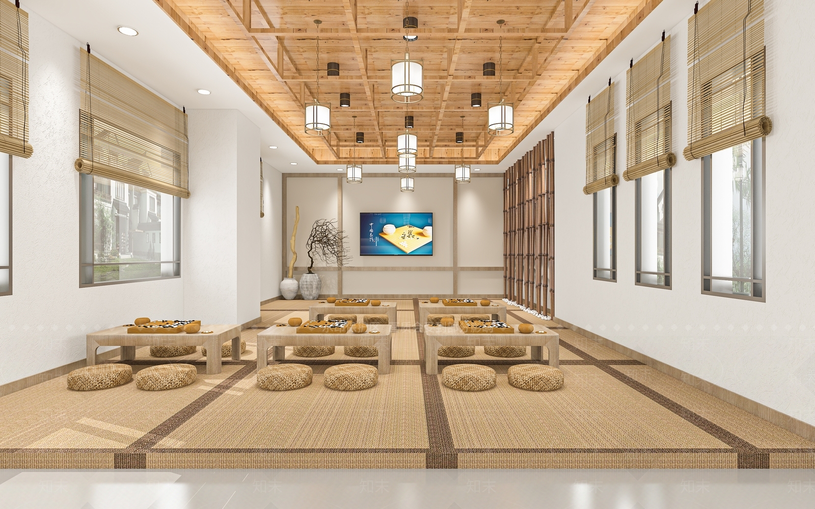 新中式围棋室SU模型下载【ID:1102239488】
