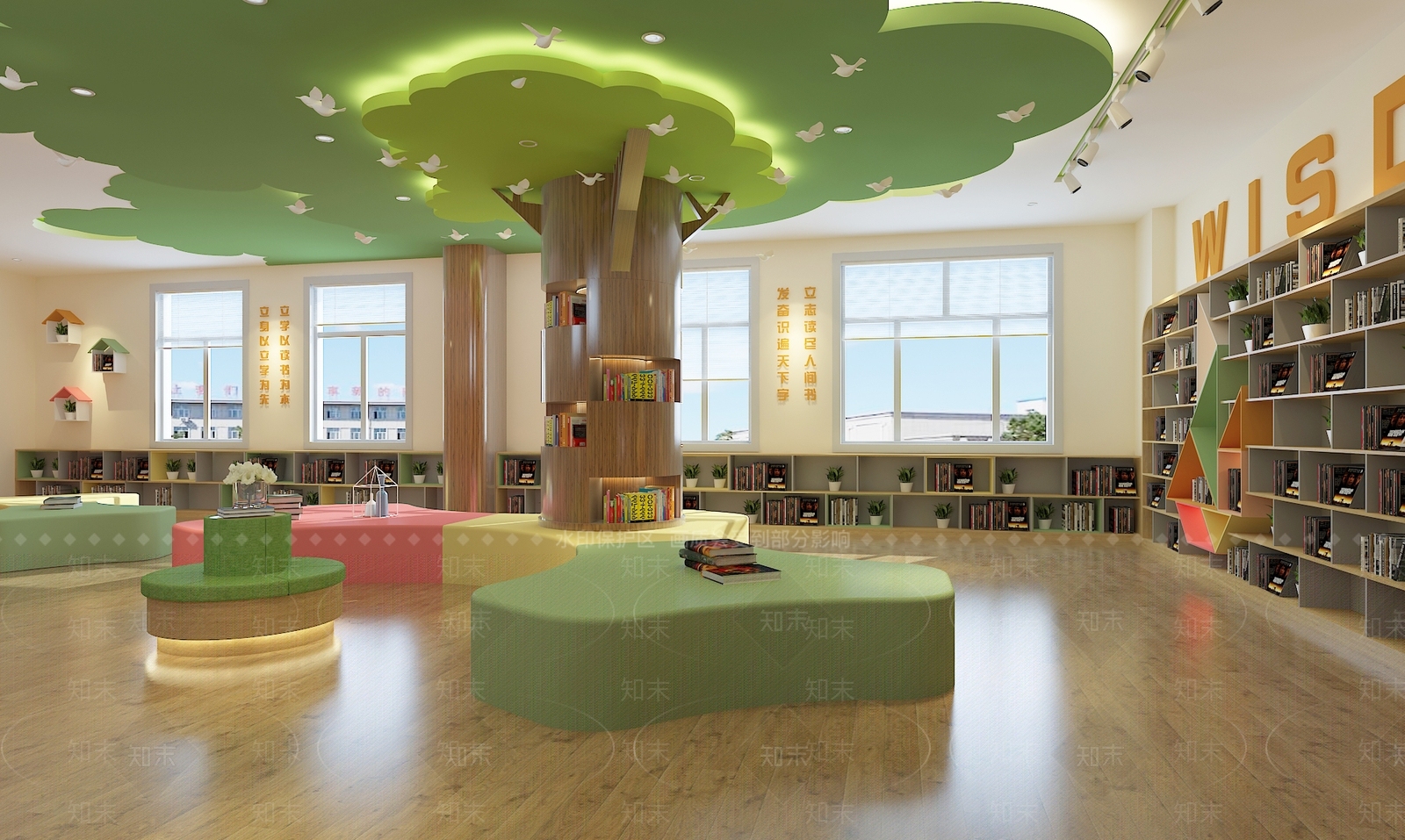 现代图书馆3D模型下载【ID:1102197006】