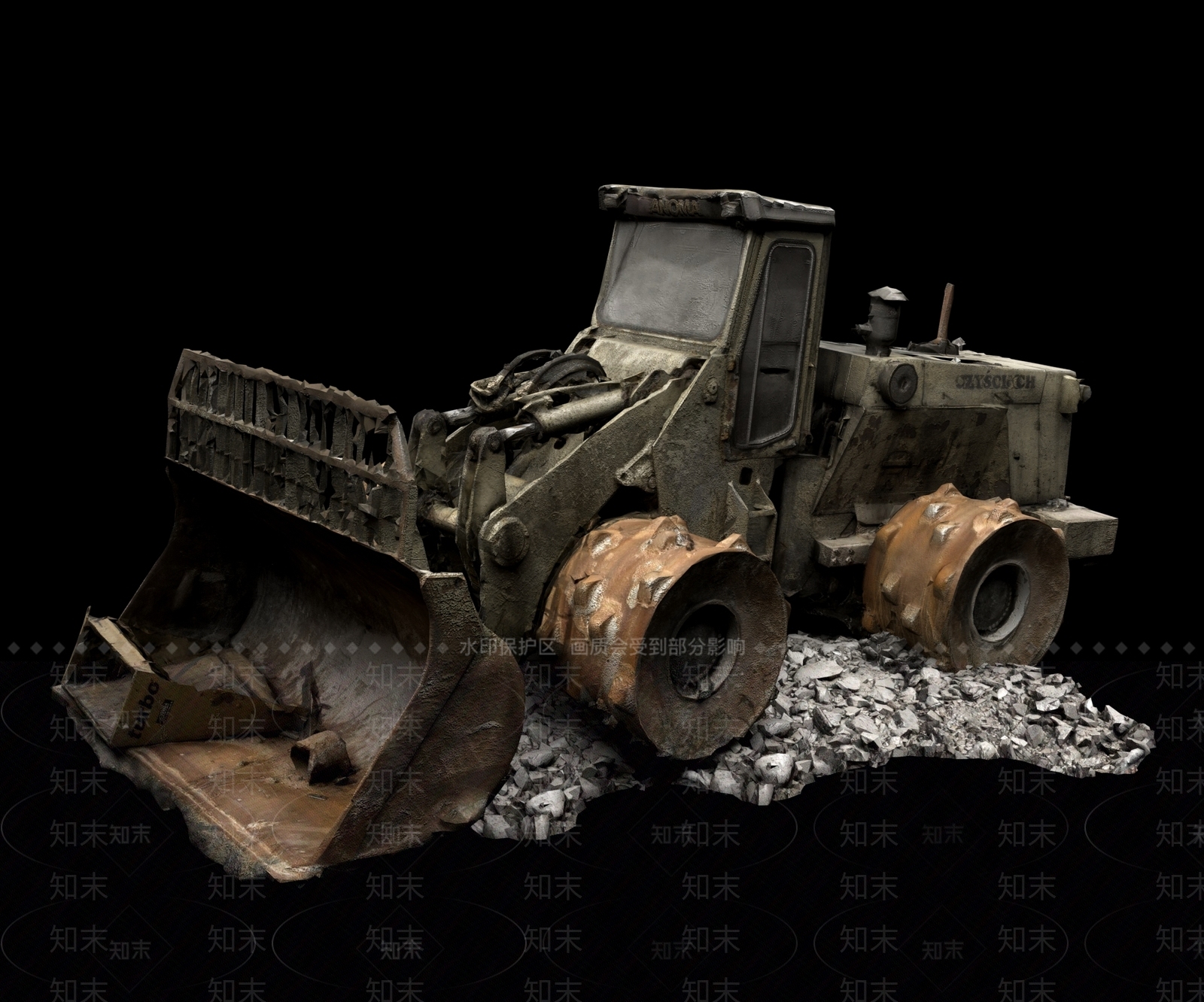 工业风废弃铲车3D模型下载【ID:1102197647】