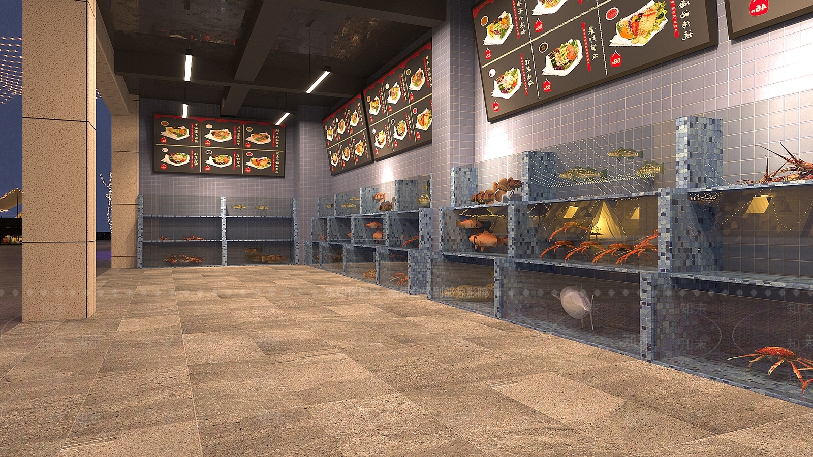 现代商业街3D模型下载【ID:1102197949】