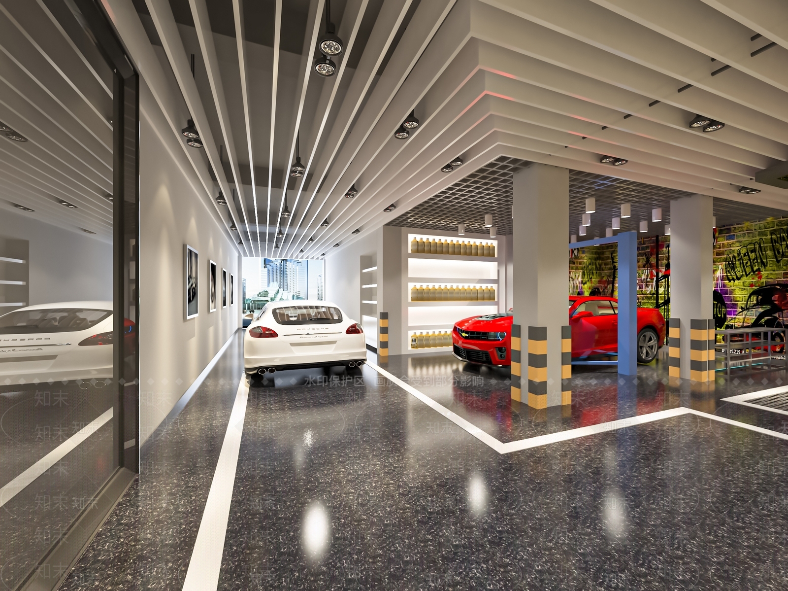 现代汽车维修店SU模型下载【ID:1102202711】