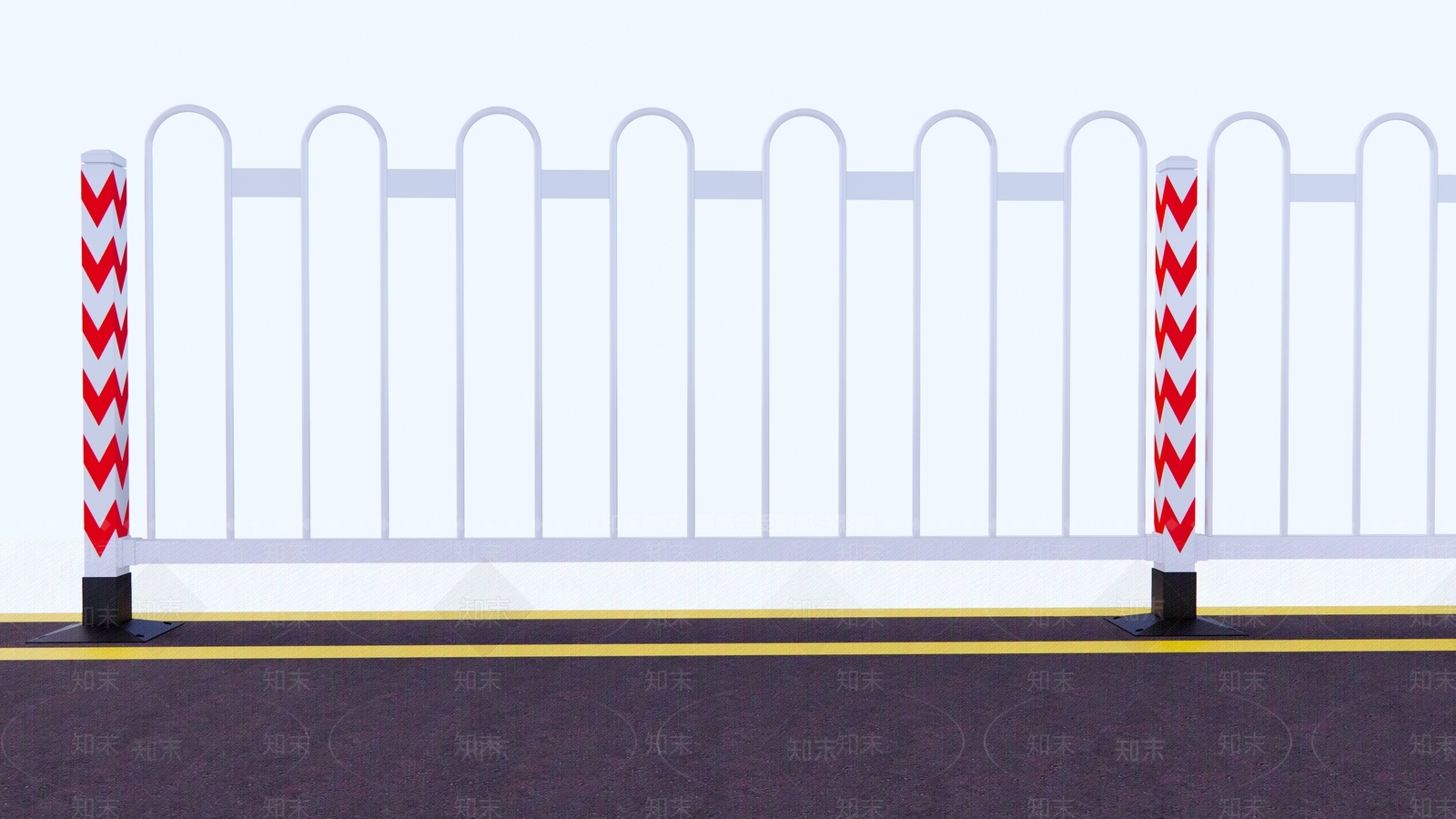 现代马路道路护栏SU模型下载【ID:1102205713】