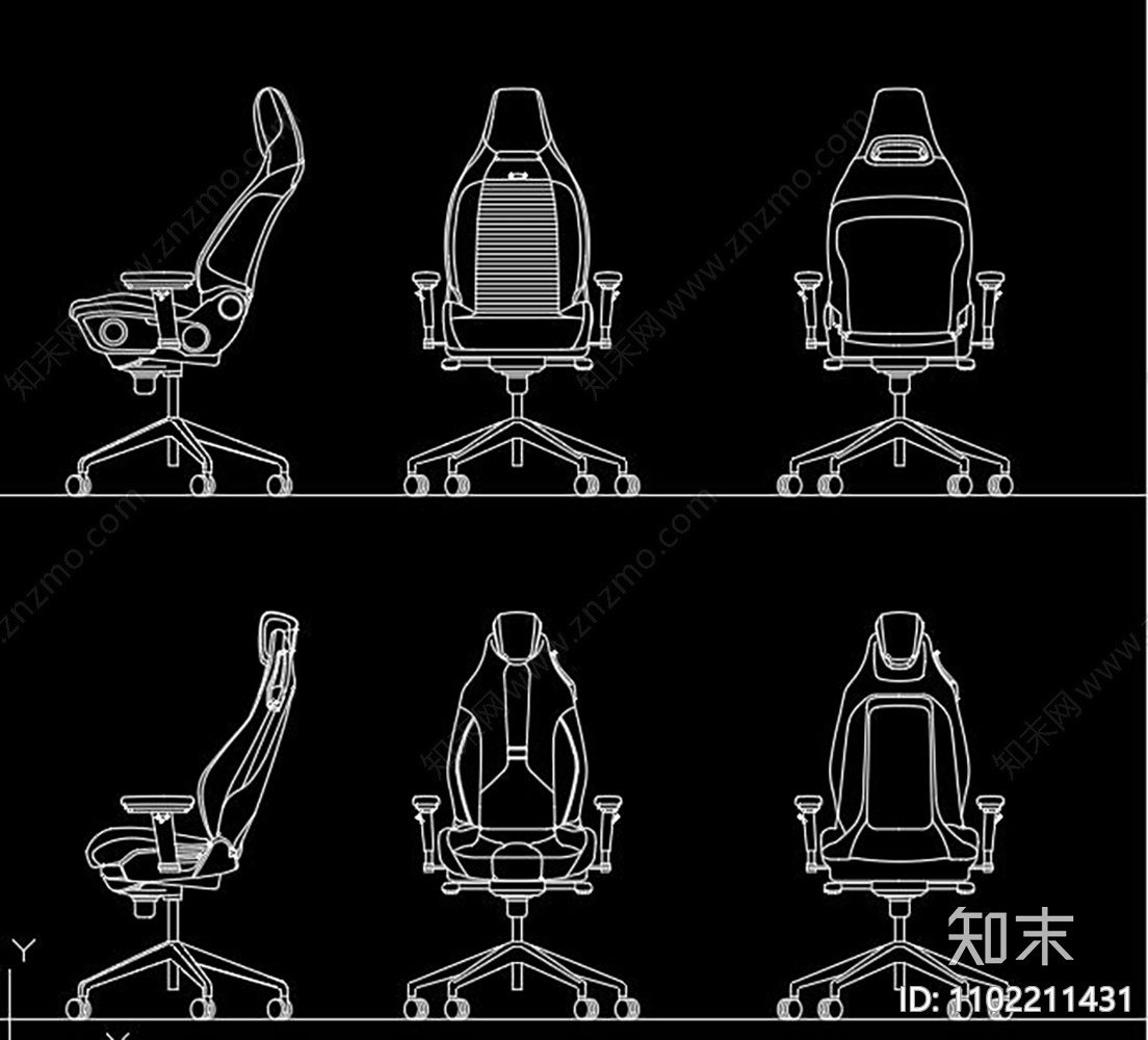 座椅CAD施工图下载【ID:1102211431】