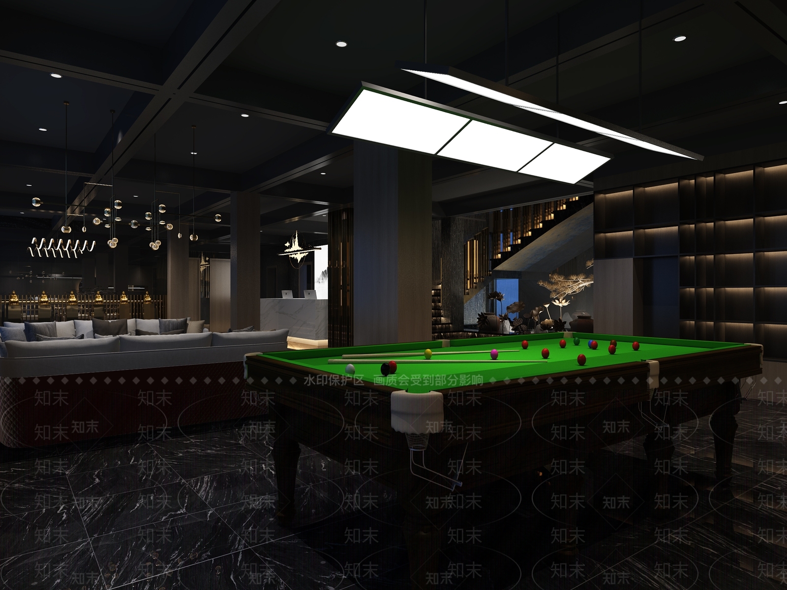 现代桌球室3D模型下载【ID:1102214690】