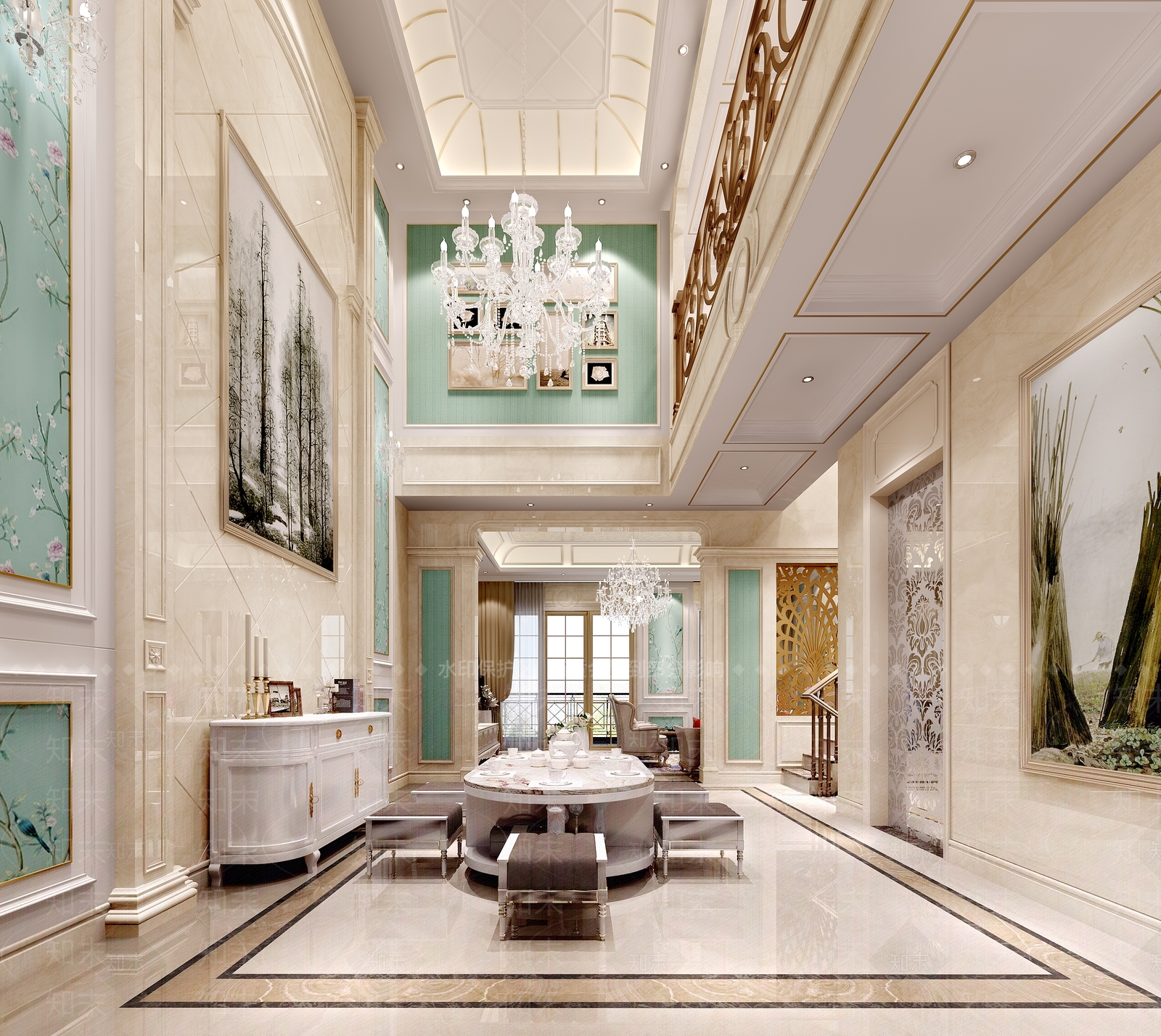 简欧茶室3D模型下载【ID:1102220502】