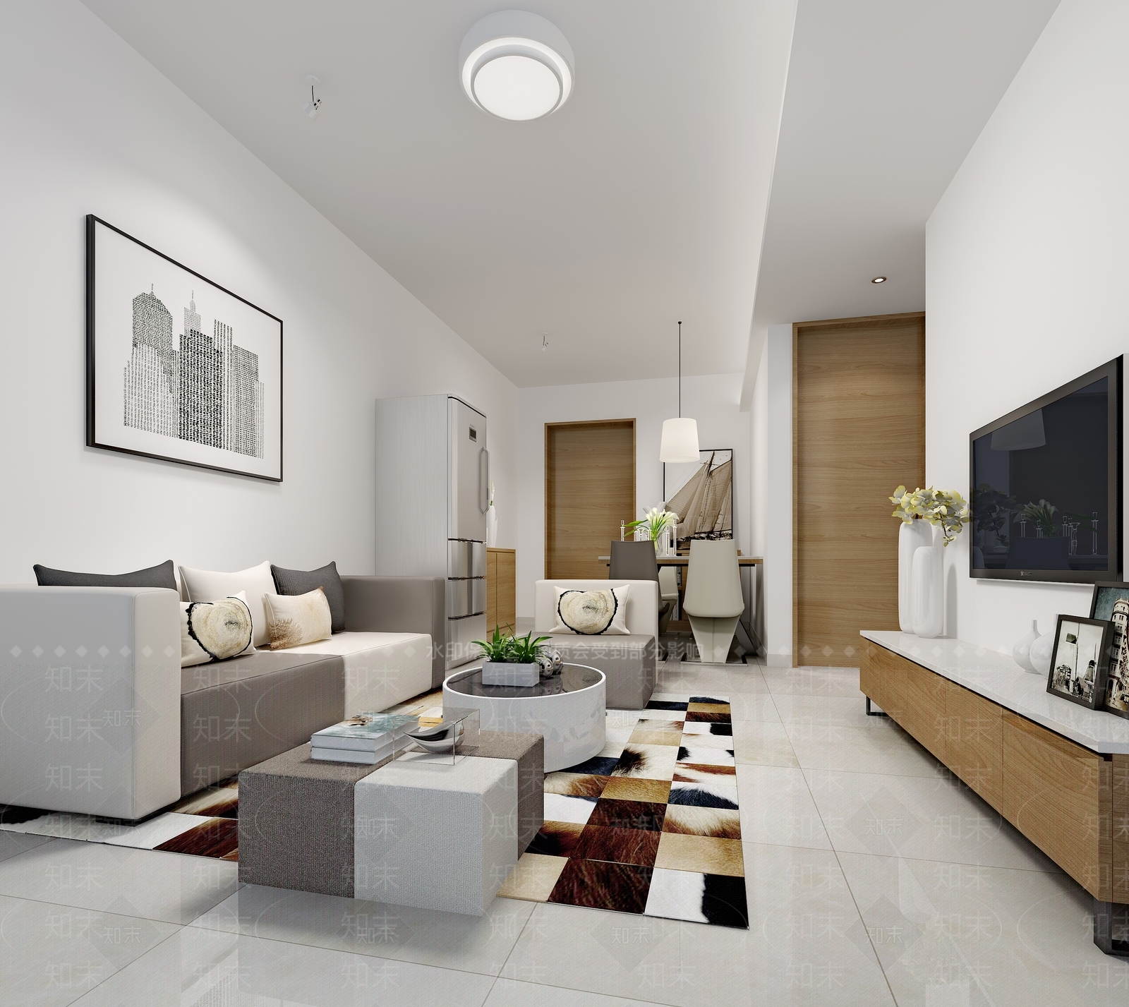 现代单身公寓3D模型下载【ID:1102223955】
