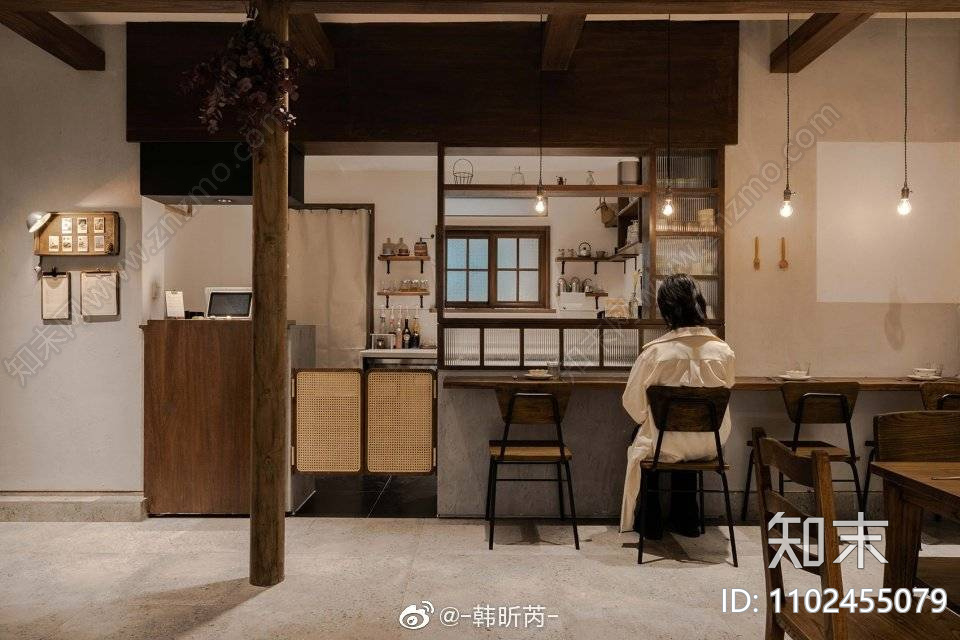 日式风格小饮品铺cad施工图下载【ID:1102455079】