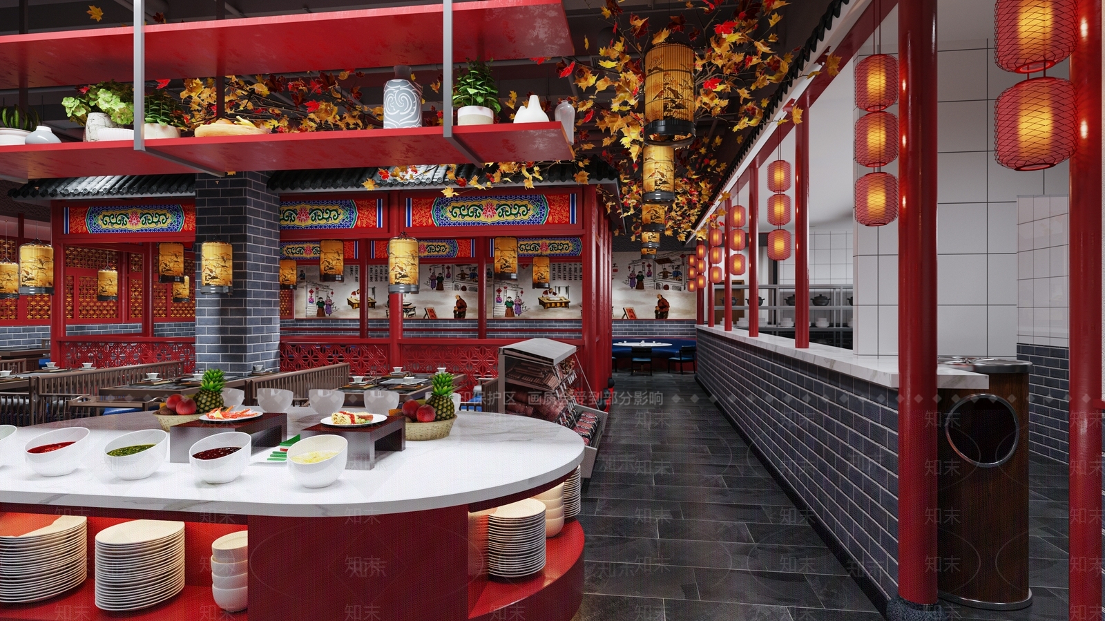 中式老北京火锅店3D模型下载【ID:1102229450】