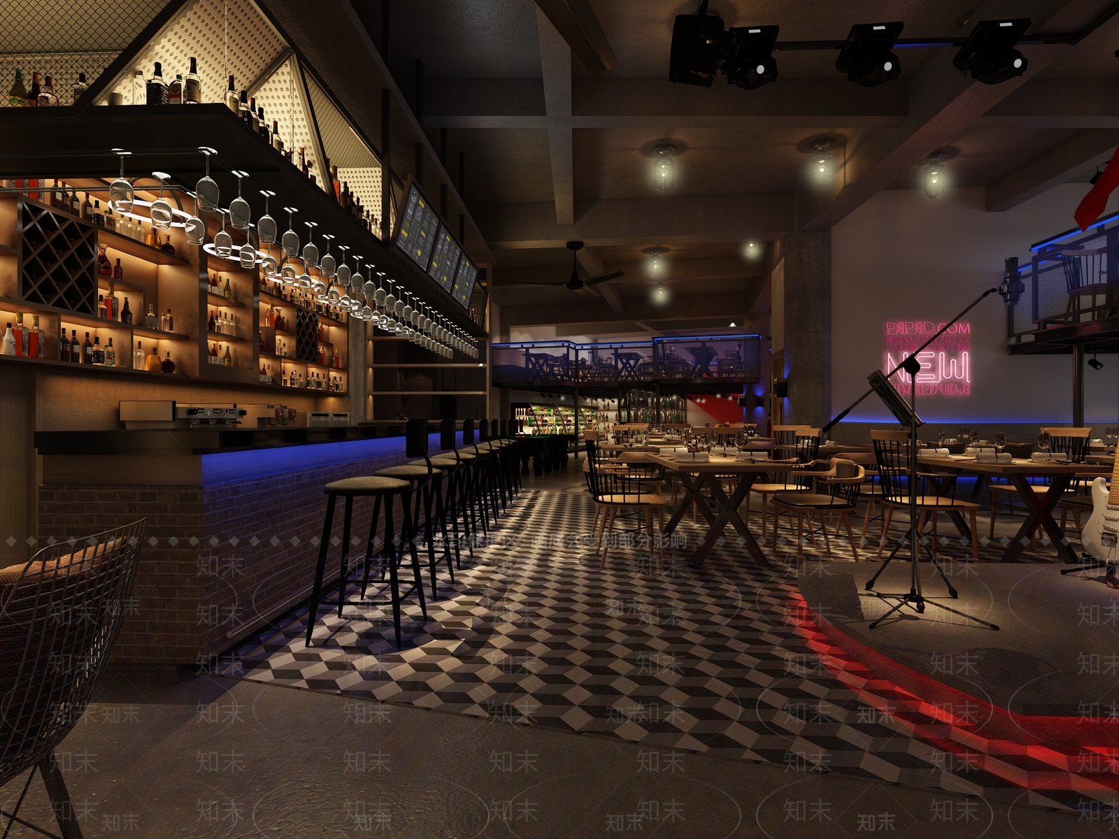 现代音乐酒吧3D模型下载【ID:1102230466】