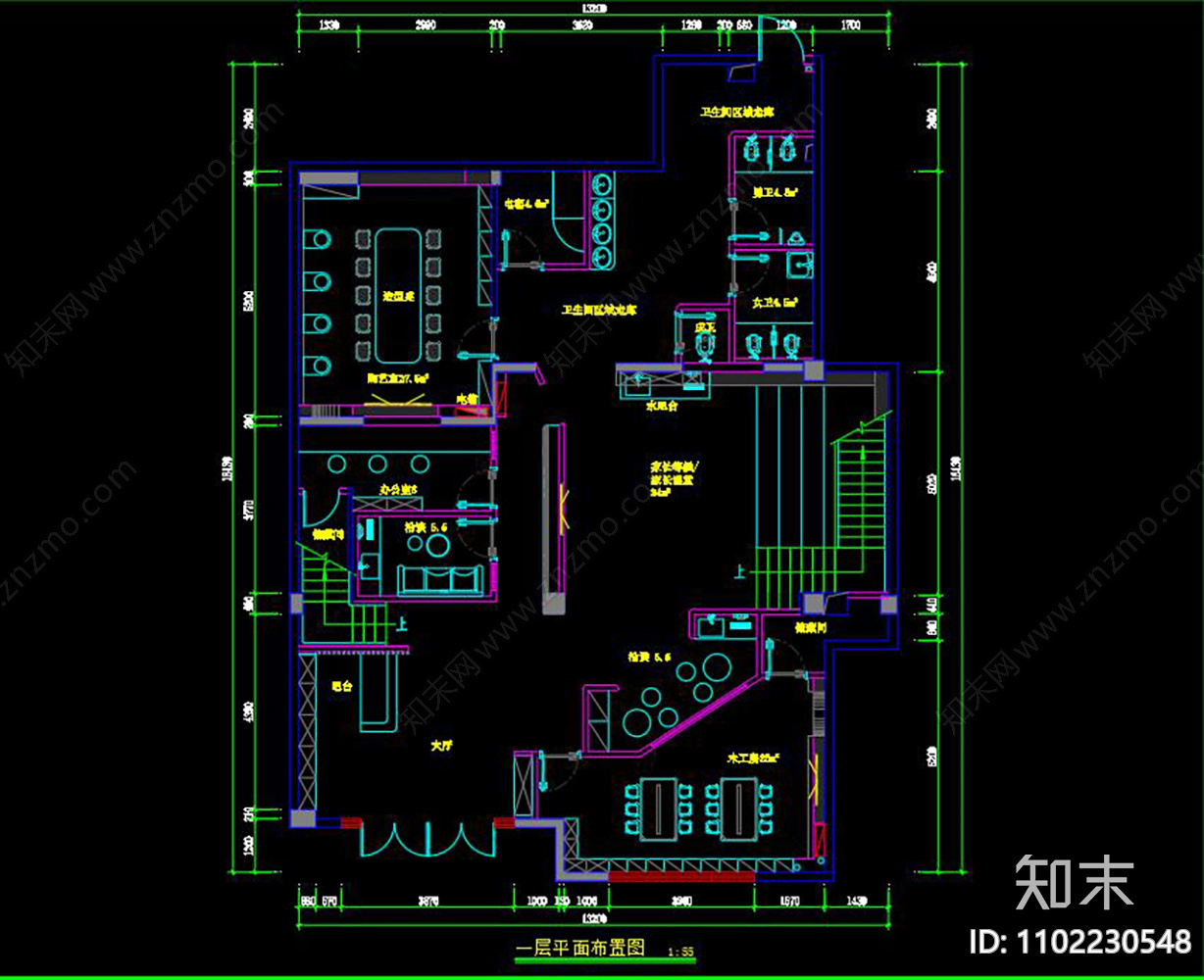 美术培训机构CADcad施工图下载【ID:1102230548】