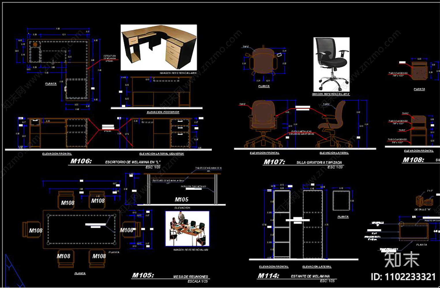 儿童房家具CAD施工图下载【ID:1102233321】