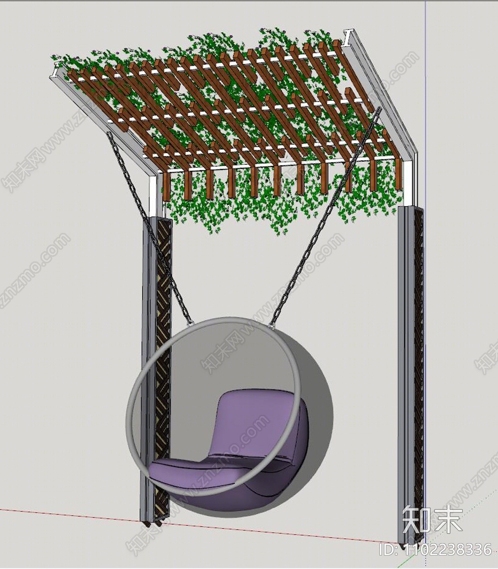 现代秋千SU模型下载【ID:1102238336】