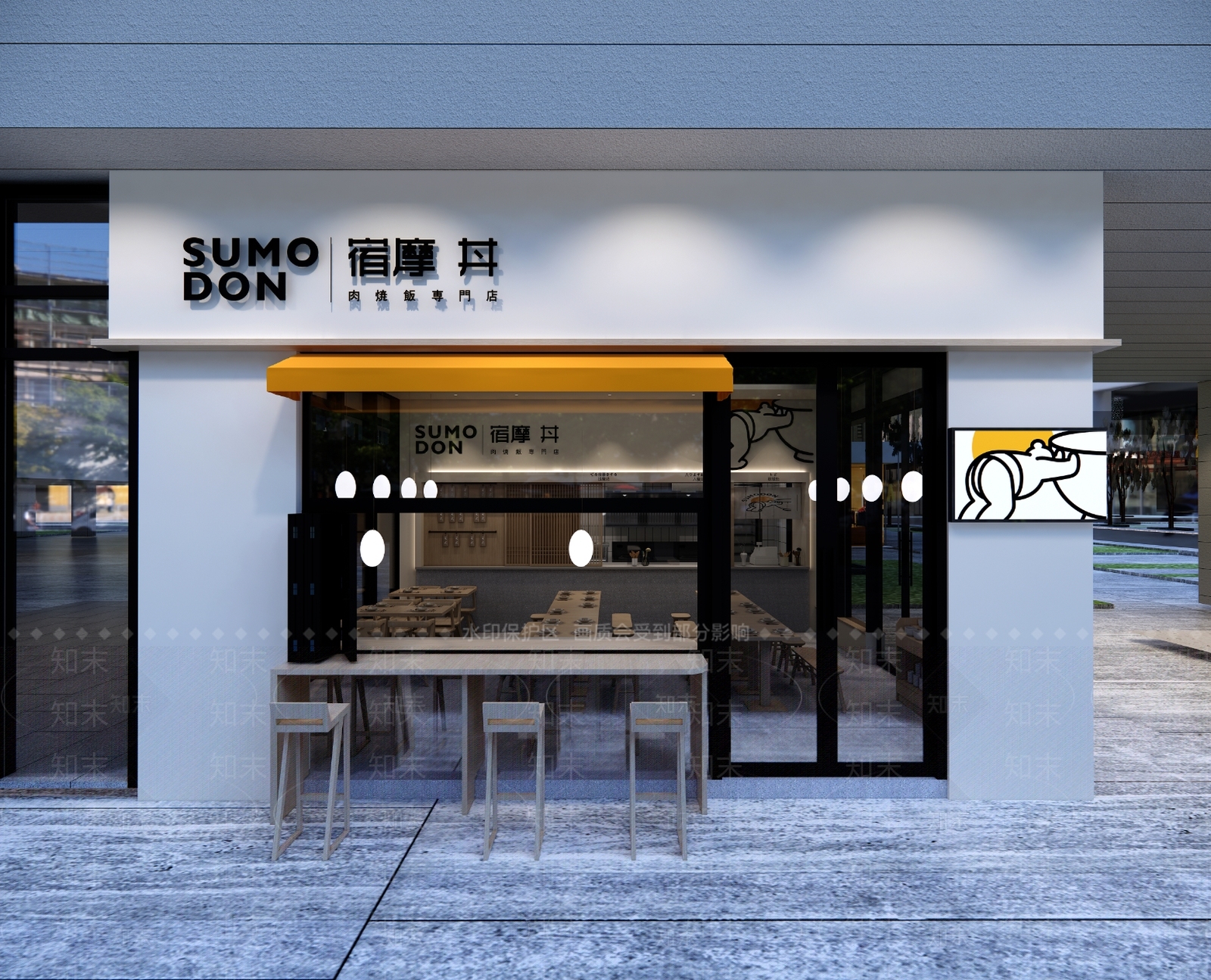 现代日韩料理店SU模型下载【ID:1102548190】
