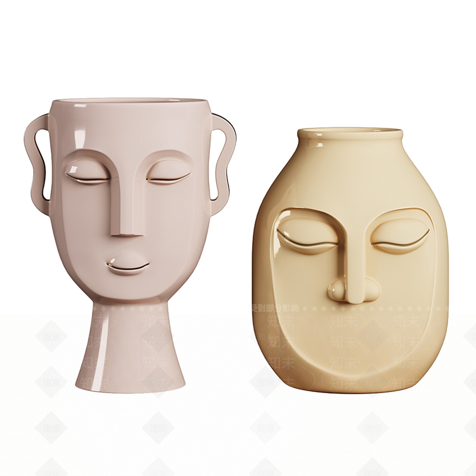 现代人脸雕塑3D模型下载【ID:1102253122】