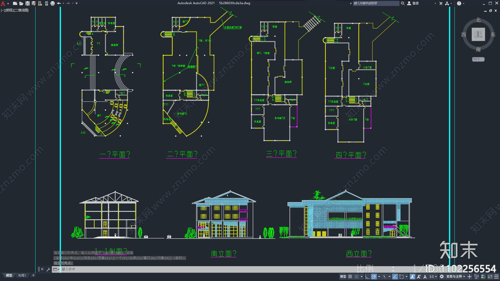 休闲中心建筑施工图下载【ID:1102256554】