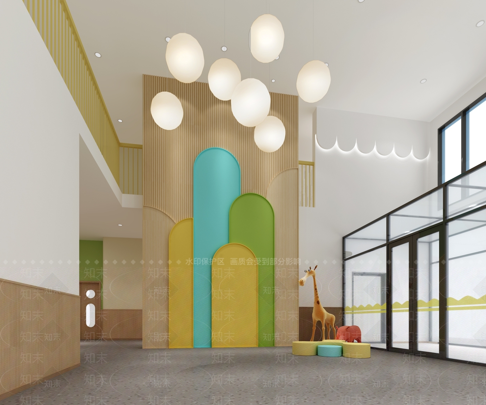 现代幼儿园门厅3D模型下载【ID:1102257308】