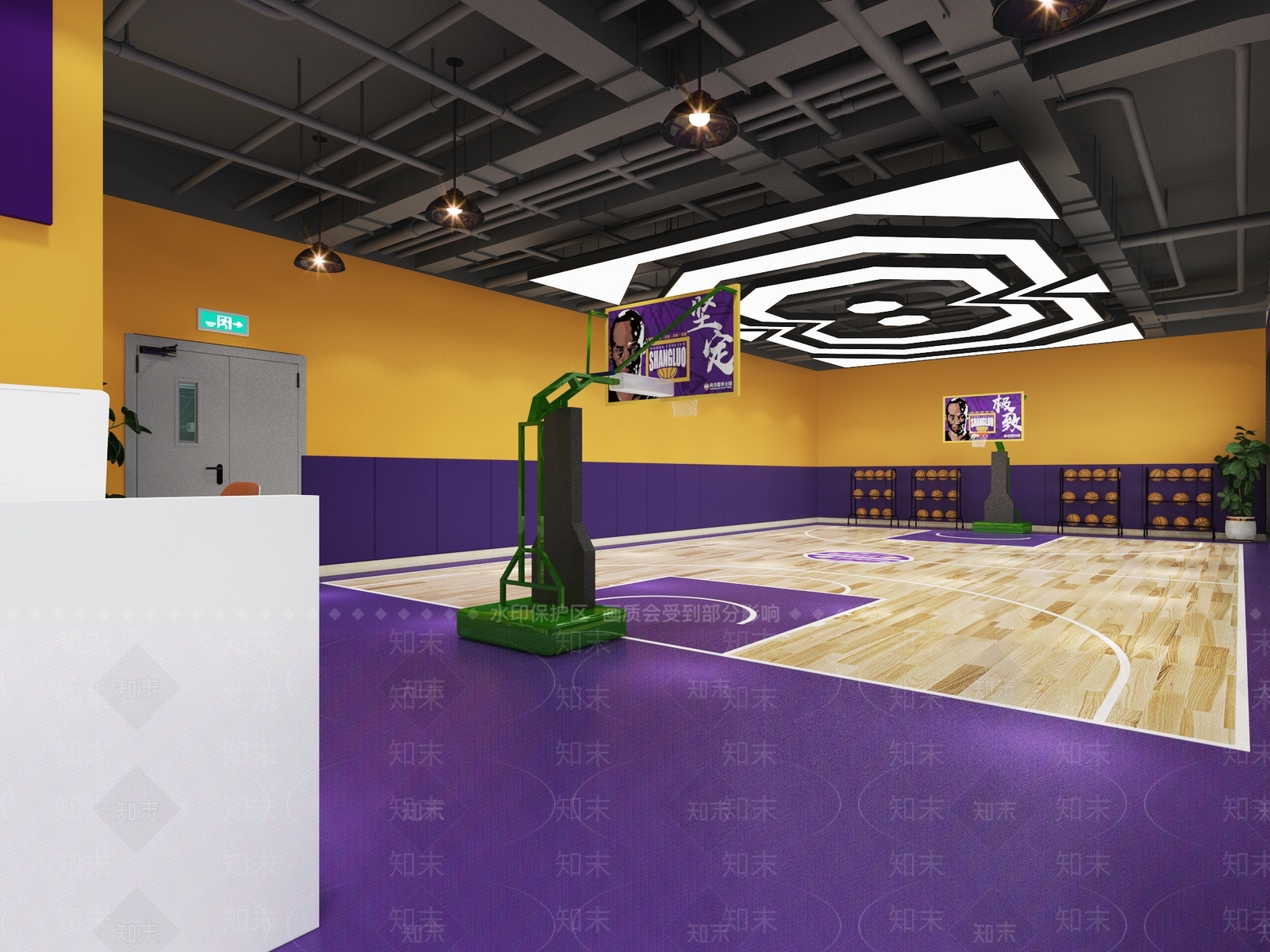 现代室内篮球场3D模型下载【ID:1102258868】