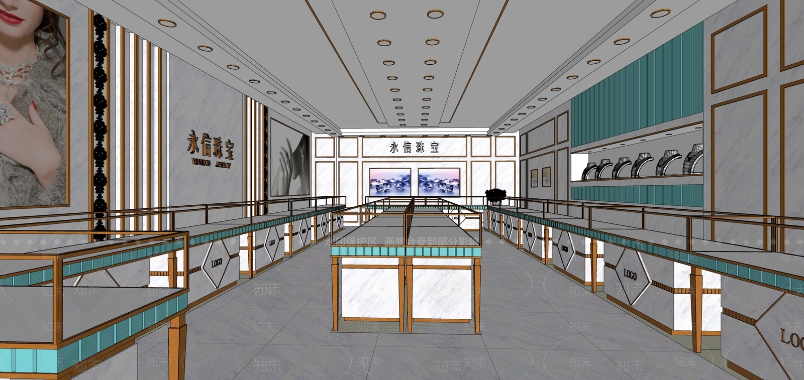 现代珠宝店SU模型下载【ID:1102259952】