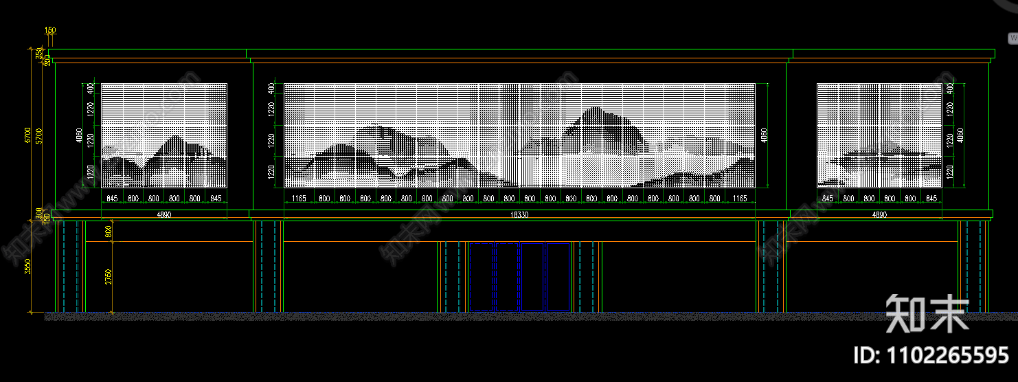 外立面艺术冲孔铝板排版图施工图下载【ID:1102265595】