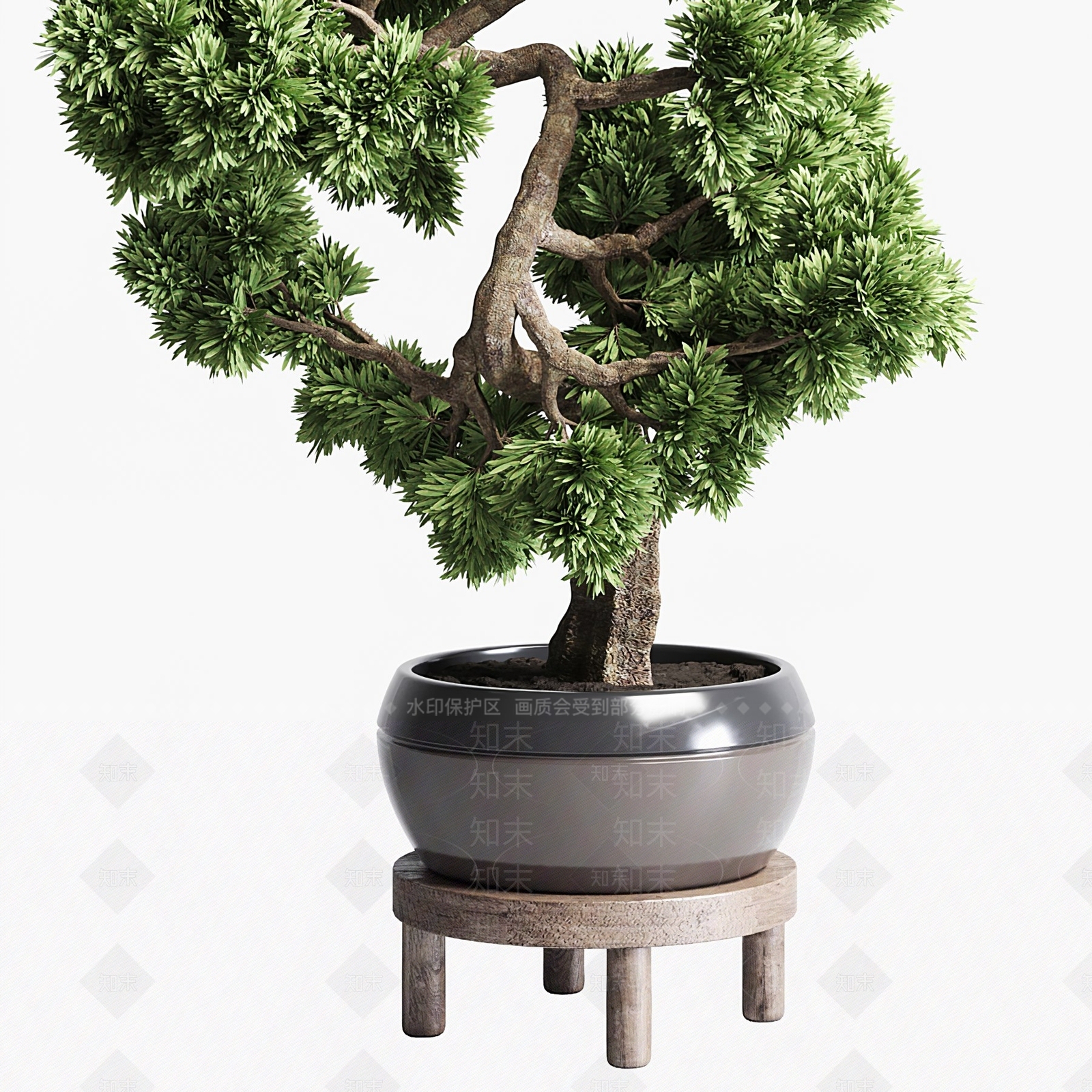 新中式盆栽3D模型下载【ID:1102267407】