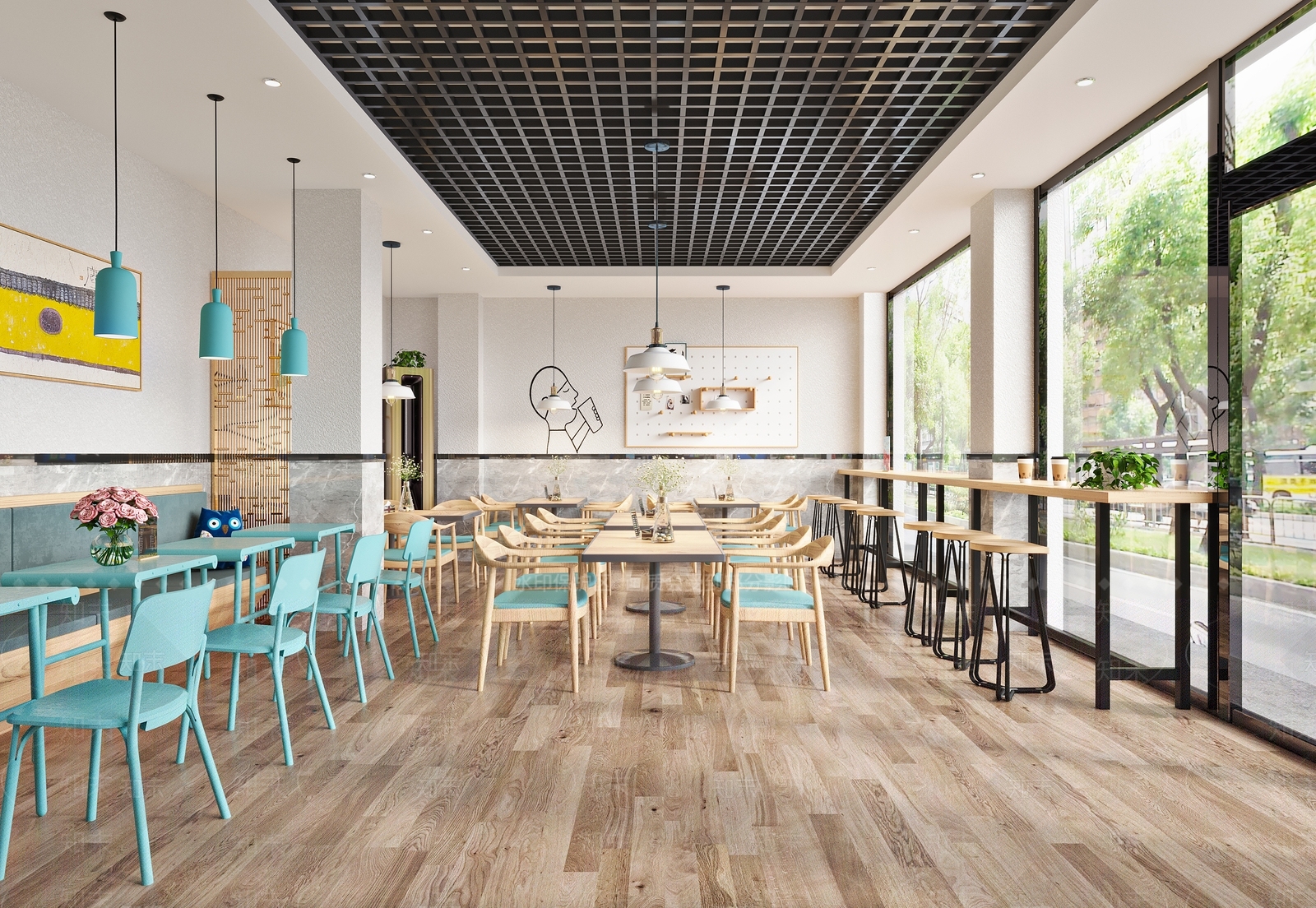 现代奶茶咖啡店3D模型下载【ID:1103076179】