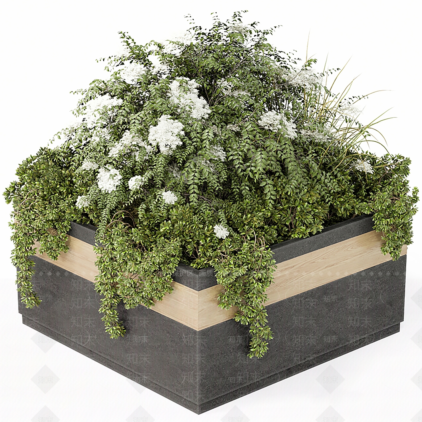 现代花坛花钵3D模型下载【ID:1102287090】