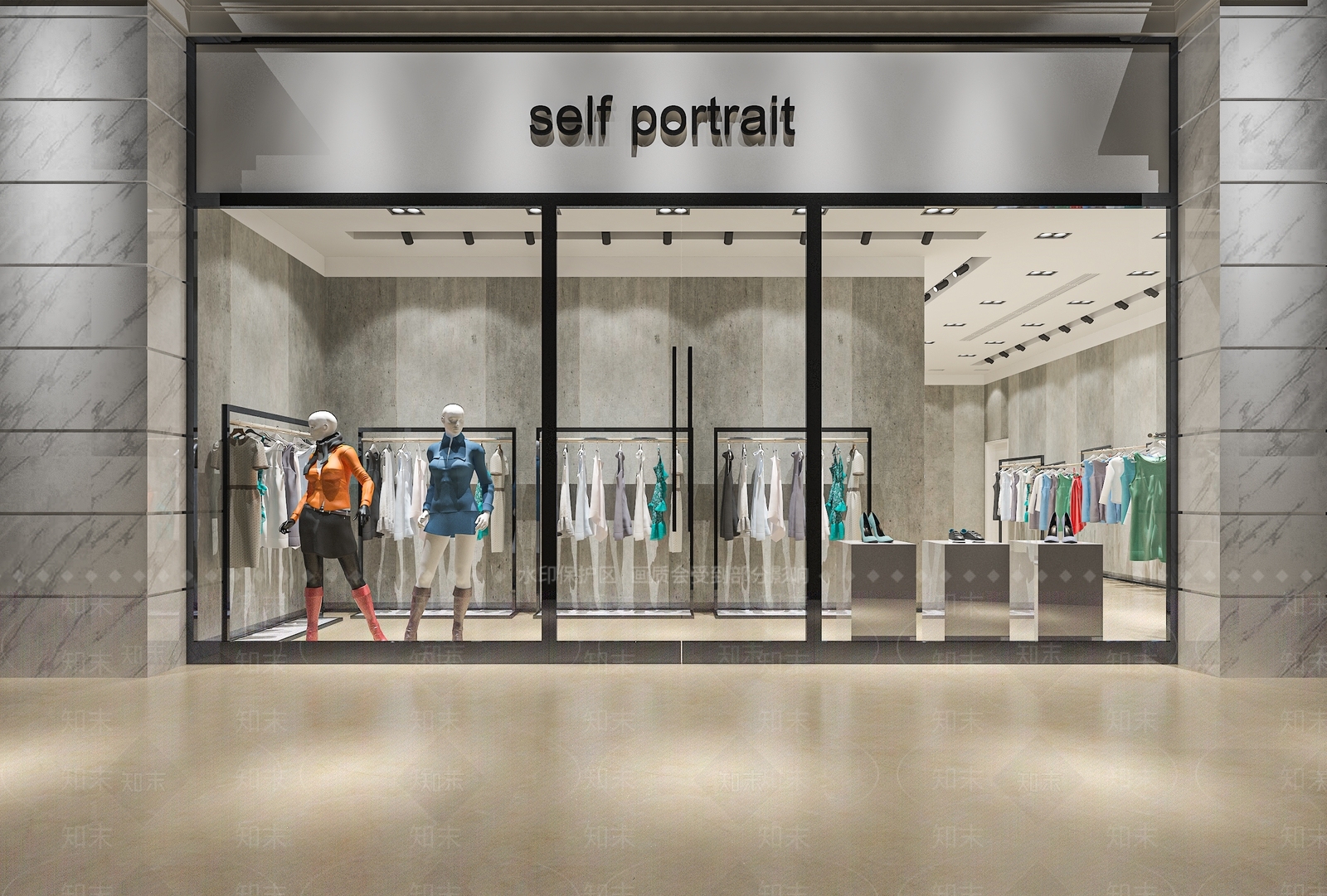 现代服装店门头SU模型下载【ID:1102302154】