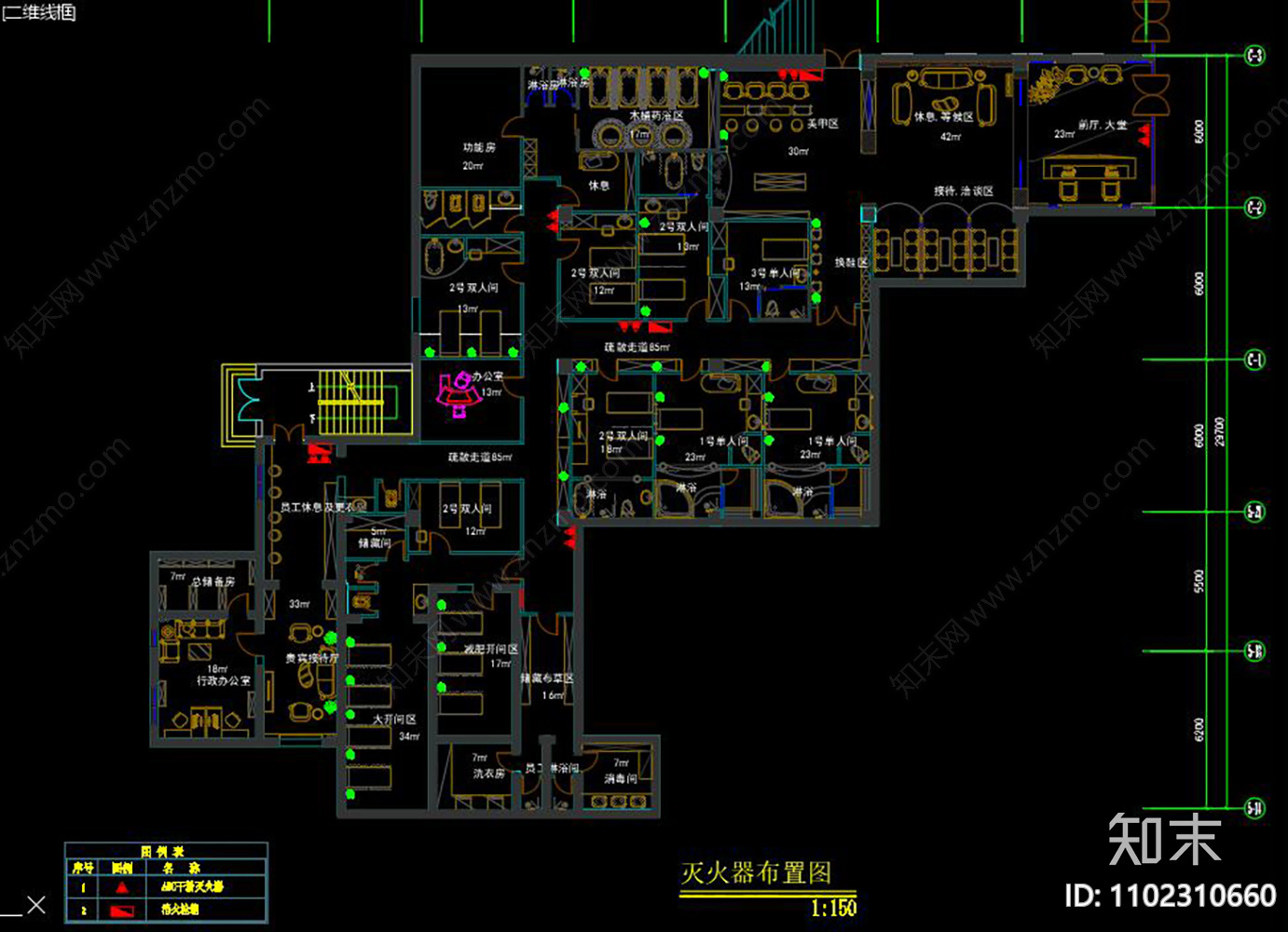 美容院装修及消防电气CADcad施工图下载【ID:1102310660】