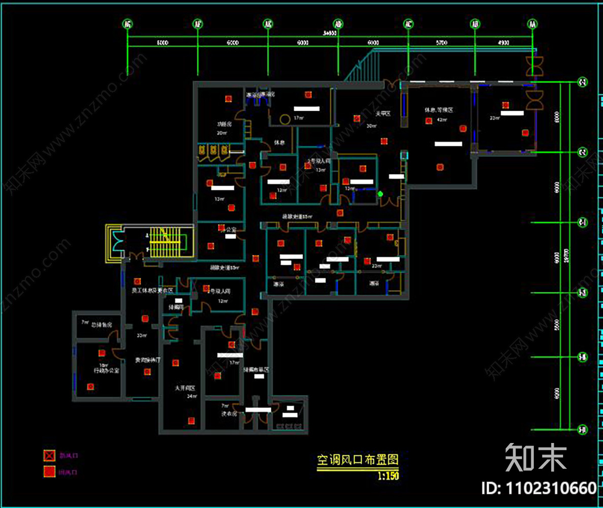 美容院装修及消防电气CADcad施工图下载【ID:1102310660】