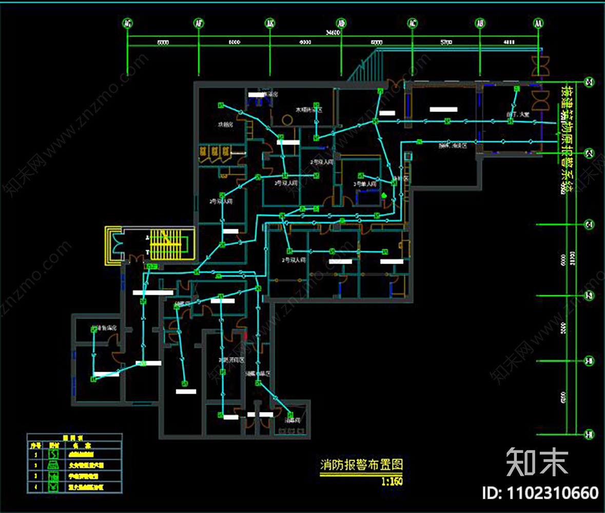 美容院装修及消防电气CADcad施工图下载【ID:1102310660】