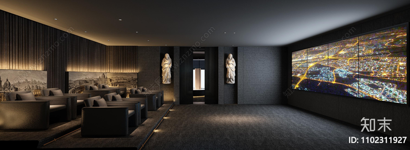 北京万科滨江大都会售楼处cad施工图下载【ID:1102311927】