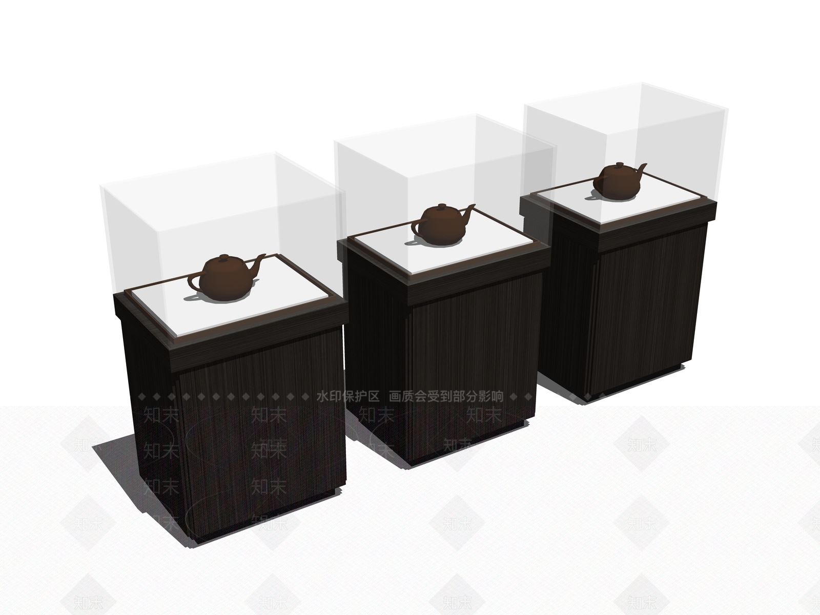 现代茶具展柜SU模型下载【ID:1102313092】
