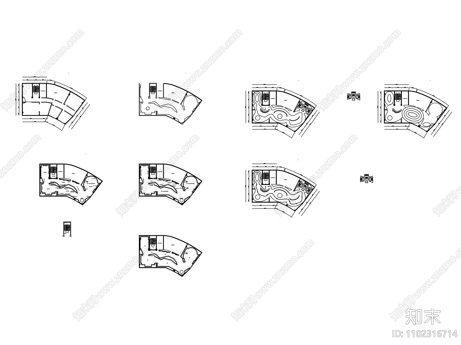 展厅平面布置图cad施工图下载【ID:1102316714】