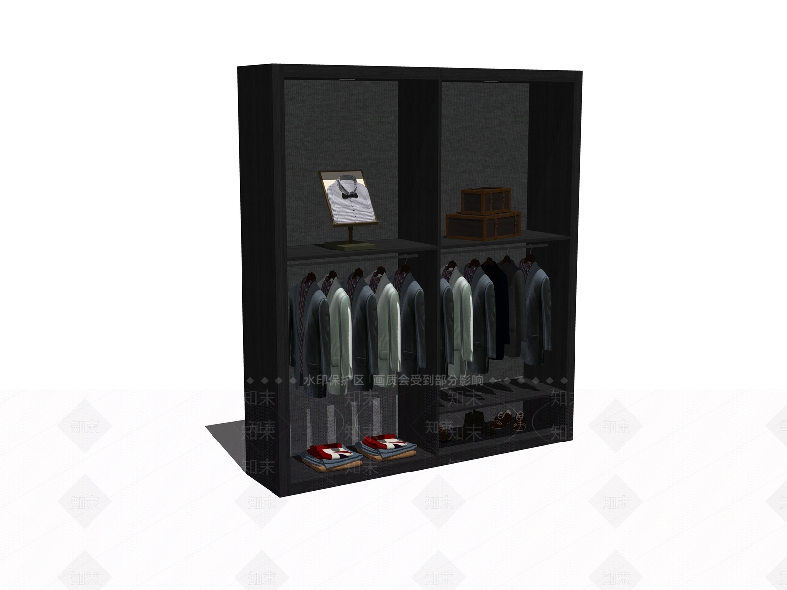 现代服装展柜SU模型下载【ID:1102335862】