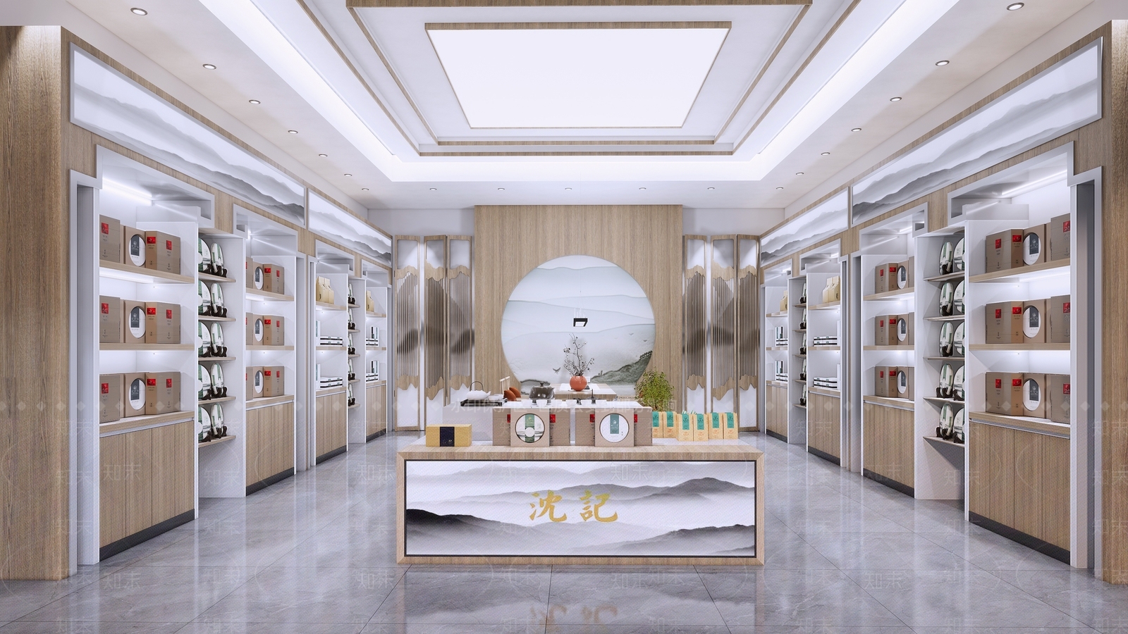 新中式茶叶店SU模型下载【ID:1102336048】