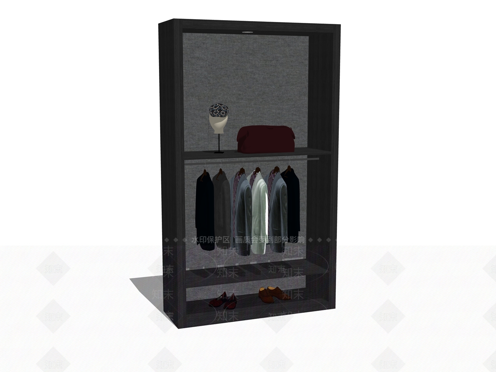 现代服装展柜SU模型下载【ID:1102335999】