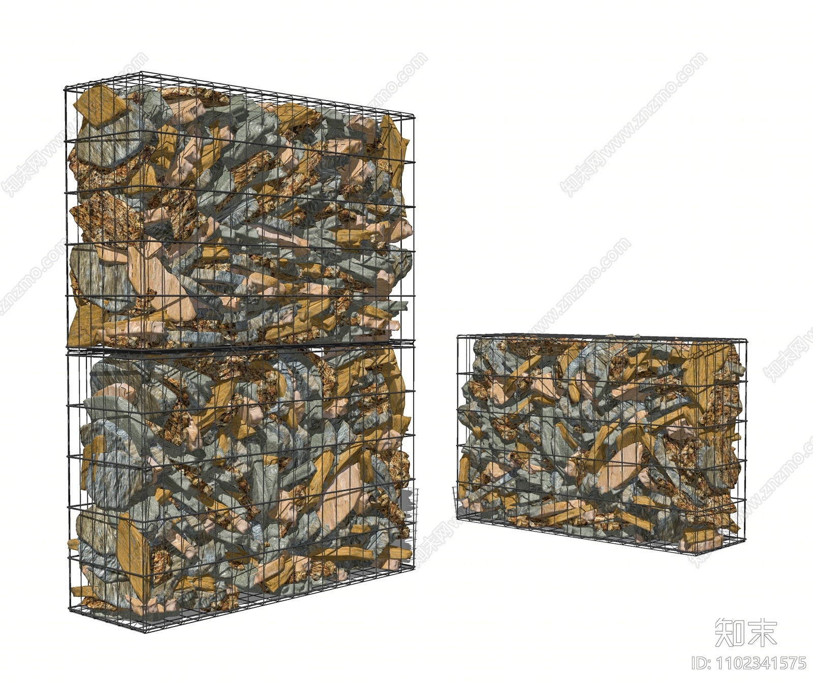 现代景观石笼SU模型下载【ID:1102341575】