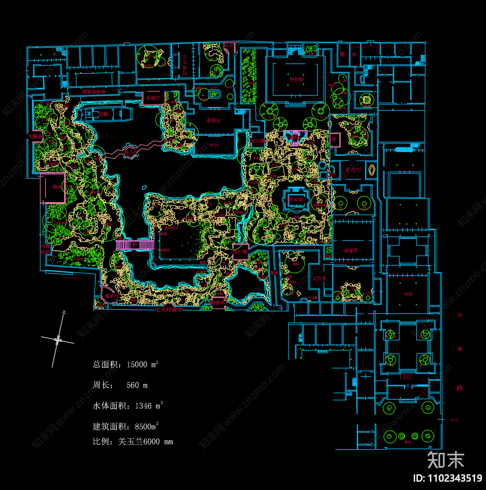 中式苏州园林施工图下载【ID:1102343519】