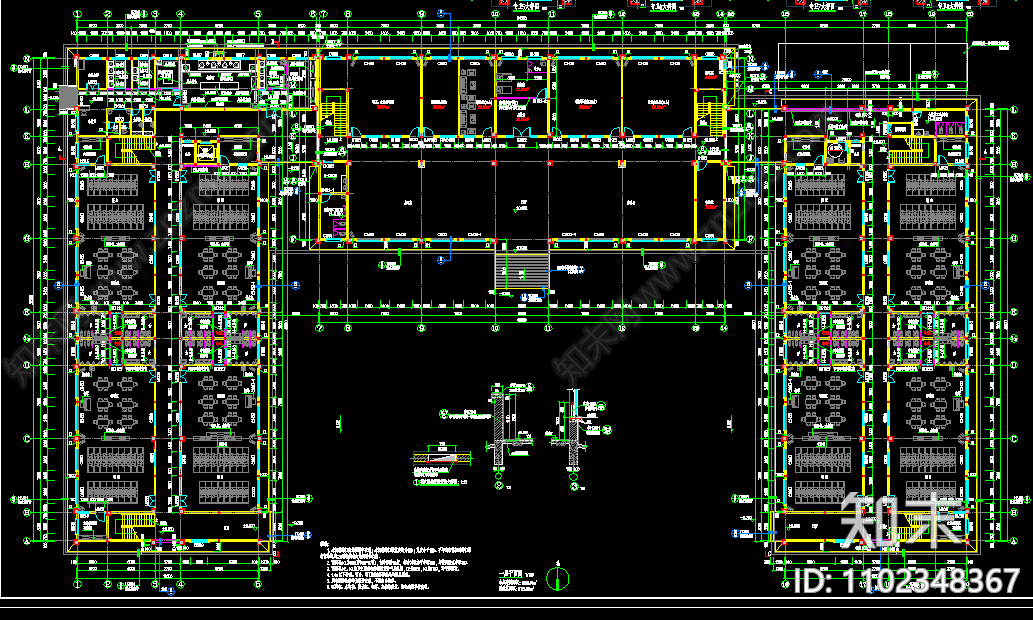 幼儿园建筑施工图cad施工图下载【ID:1102348367】