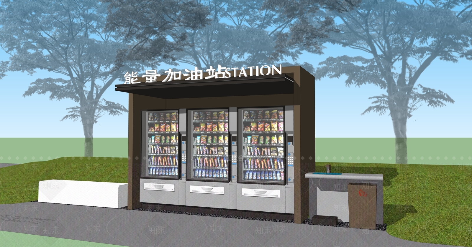 现代自动售卖机SU模型下载【ID:1102369415】