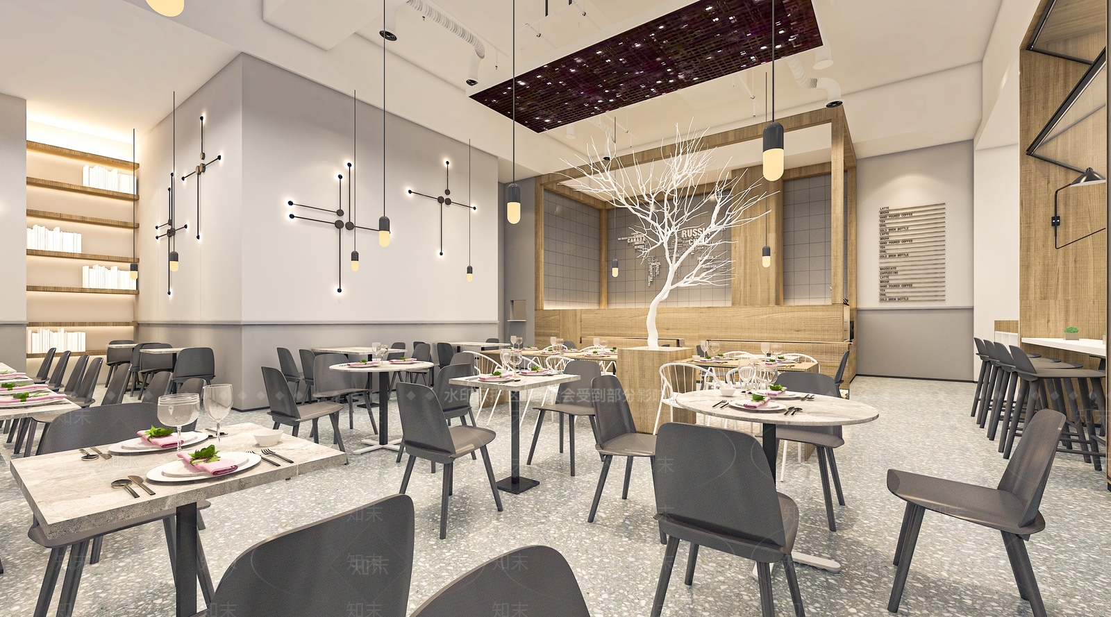 现代西餐厅SU模型下载【ID:1102464247】
