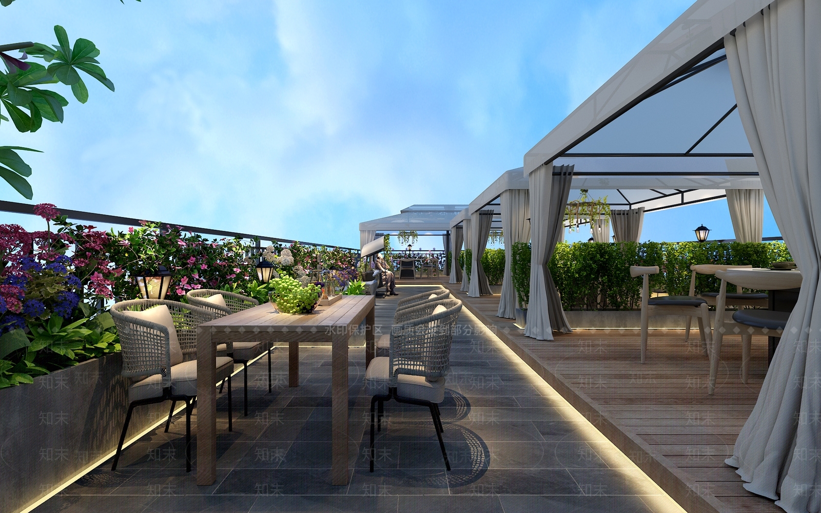 现代屋顶花园火锅店3D模型下载【ID:1102727279】