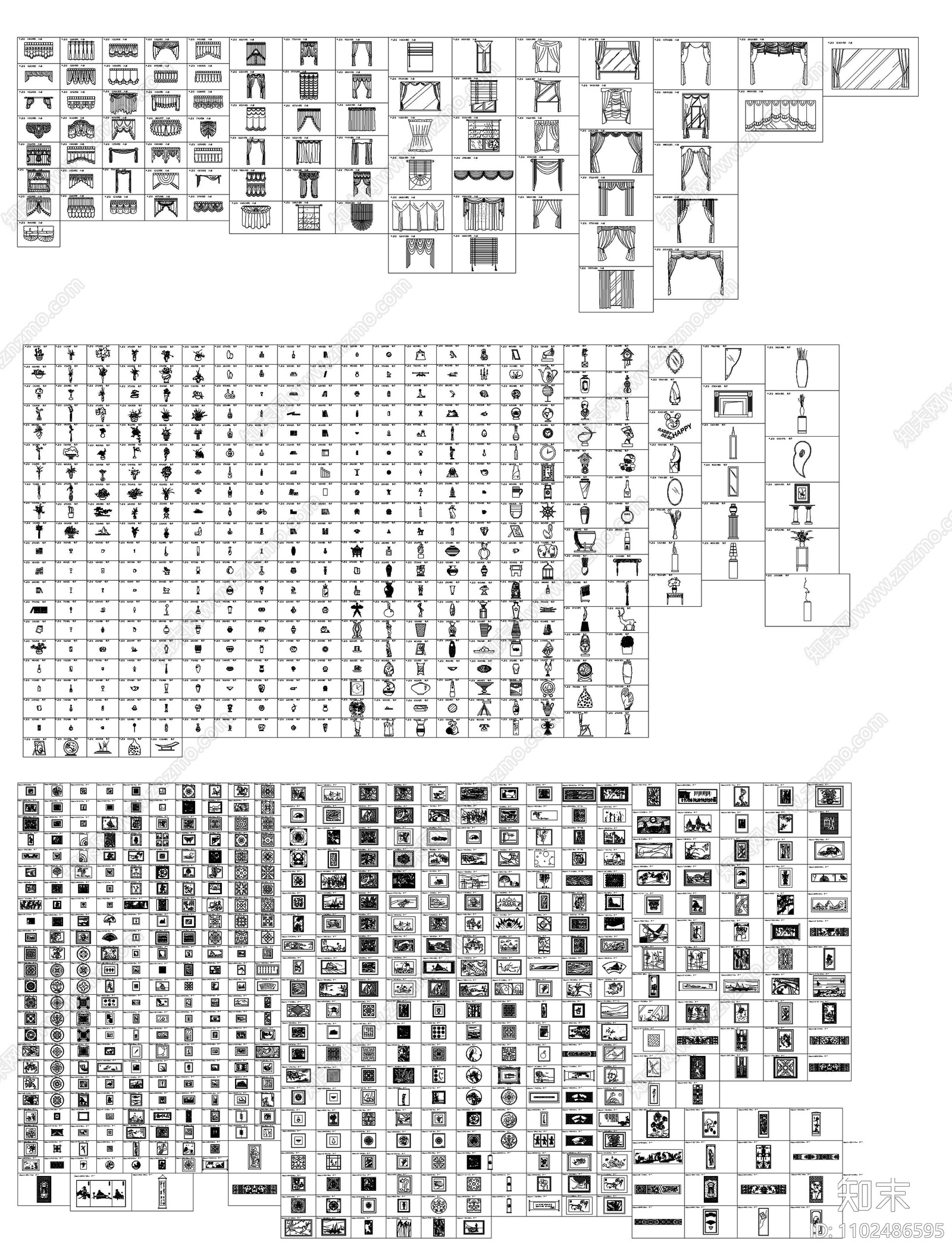 最新整理设计师专用CAD平立面图库施工图下载【ID:1102486595】