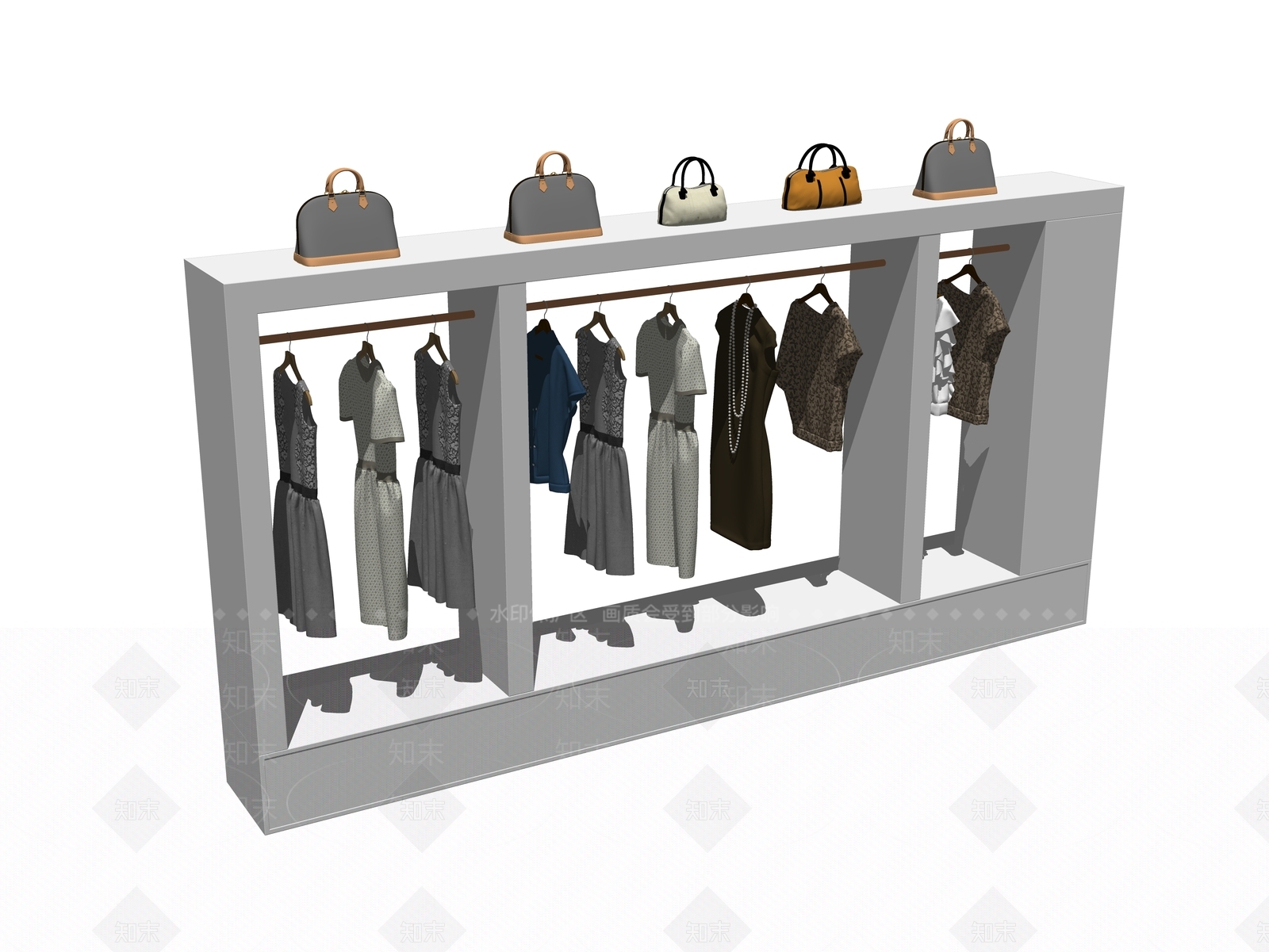 现代服装展柜SU模型下载【ID:1102478578】