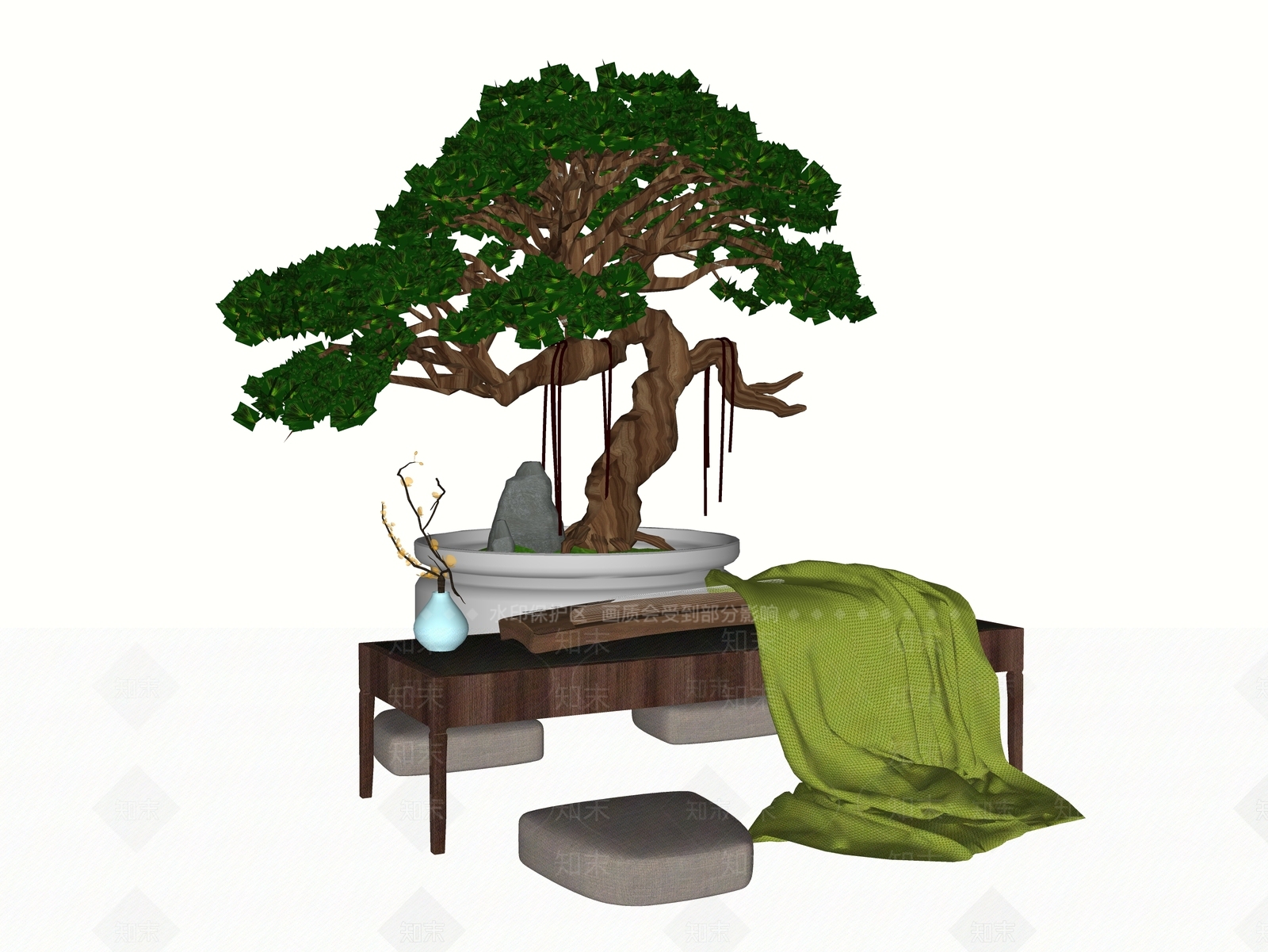 中式古筝SU模型下载【ID:1102484480】